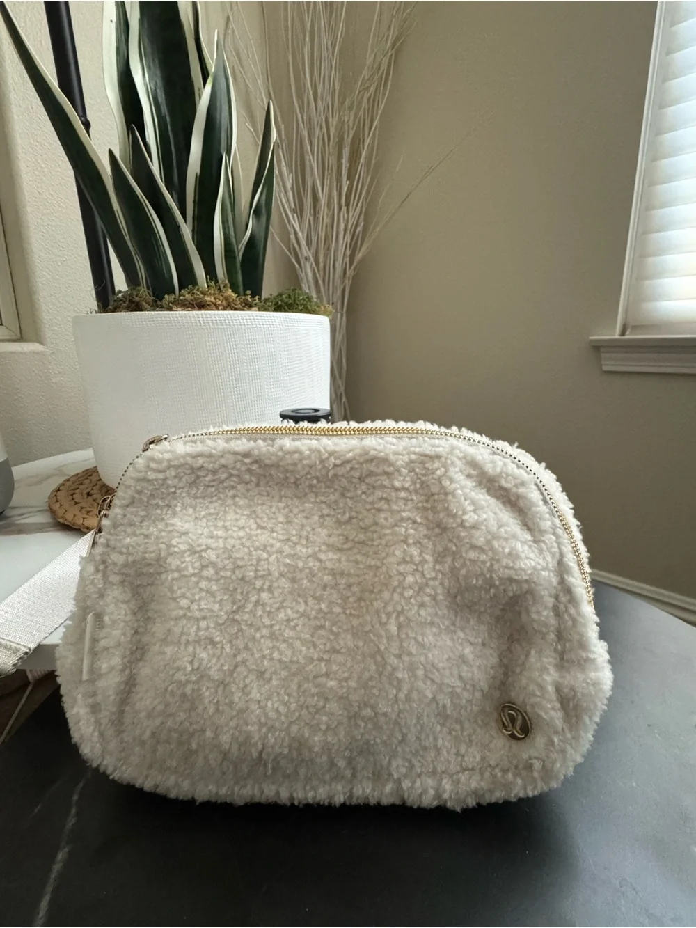 lululemon athletica Cream Sherpa Belt Bag